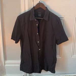 Black Linen Button Down